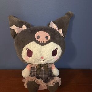 Sanrio Kuromi Sitting in Gothic Lolita Dress Plush 13" NWT